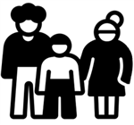 Sketch of two parents with their child